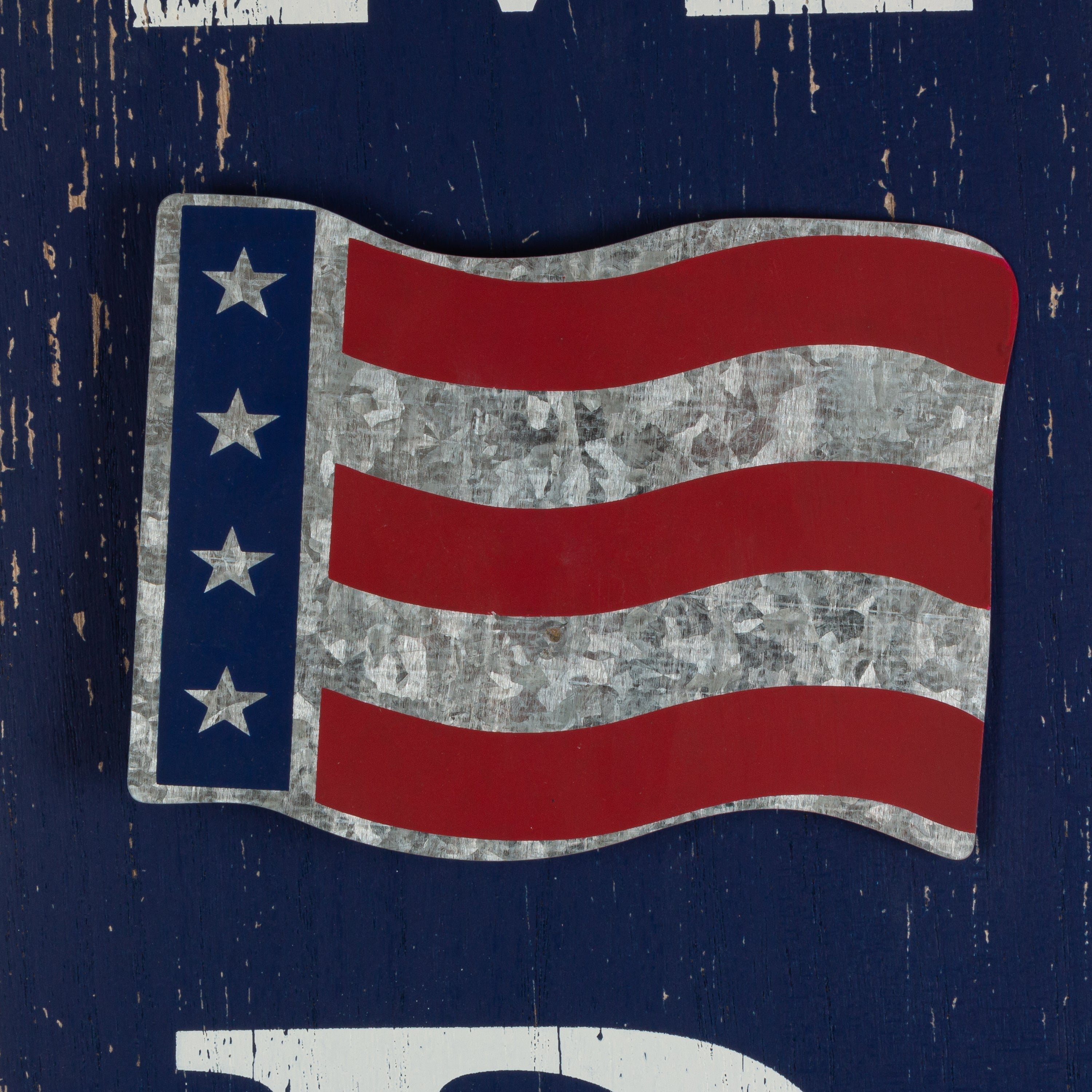 47.25 Inch Wood Patriotic Wall Decor with Metal Accents and Firecrackers Set of 2